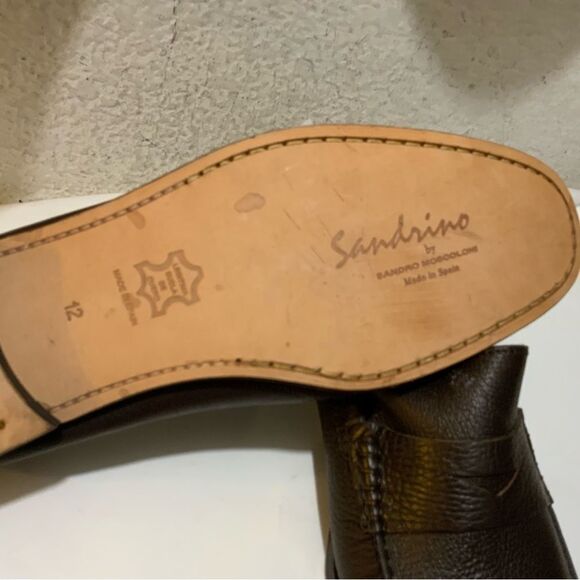 New Sandrino by Sandro Moscoloni Slip On Loafers Shoes 12 Dark Brown Pebble Calf main image 12